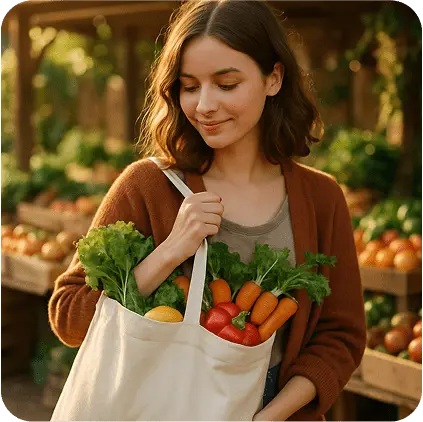Дівчина з сумкою EcoTote