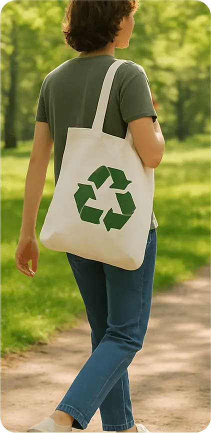 Чоловік в парку з сумкою EcoTote